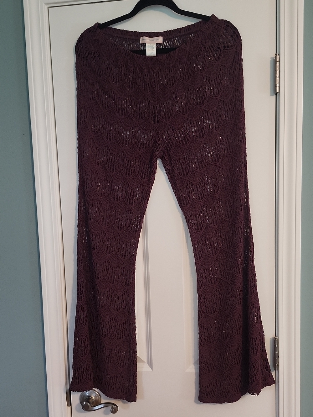 Band of Gypsies Plum Crochet Pants.  Bohemian/Beach/Festival Attire!  Like New.